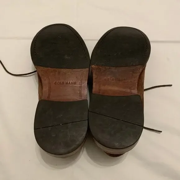 Cole Haan Suede Leather Derby Shoes Oxford Brown lace up Men Sz 10 - Picture 7 of 10